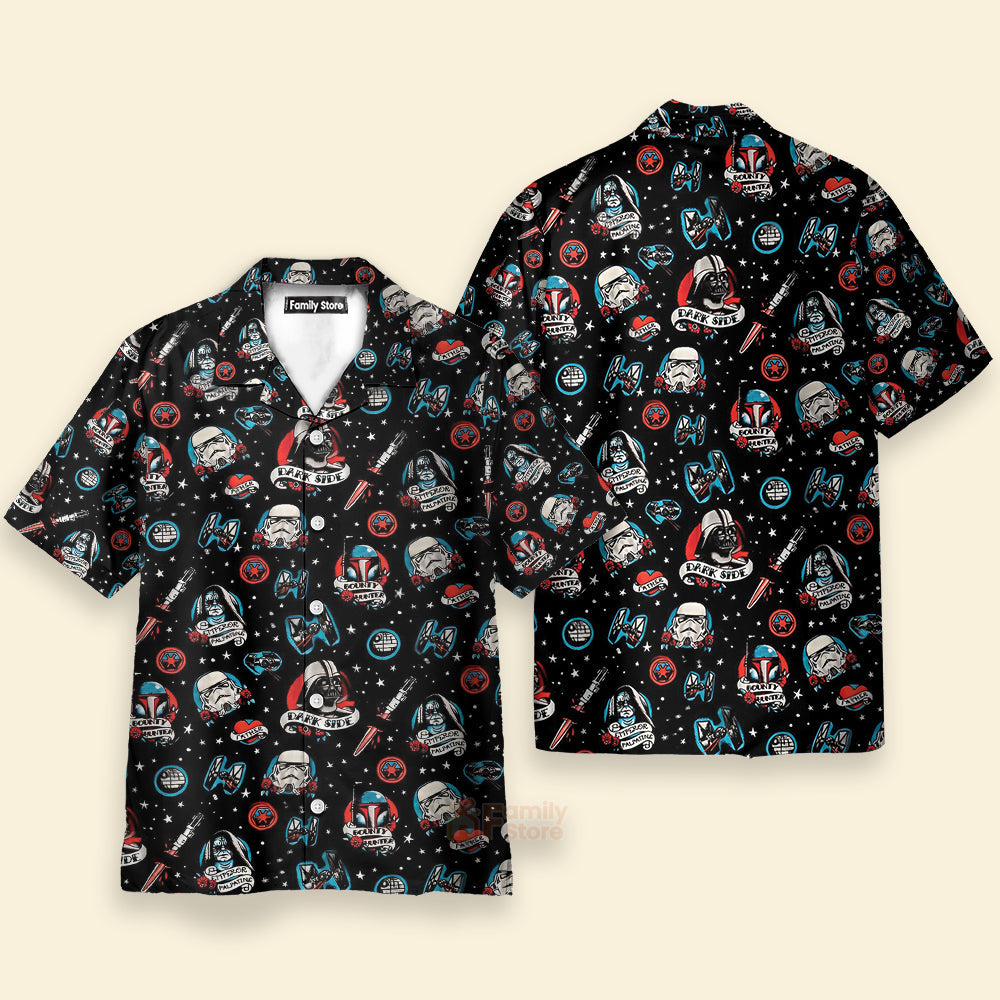 Stwa Darth Vader Storm Trooper Dark Side Black Hawaiian Shirt