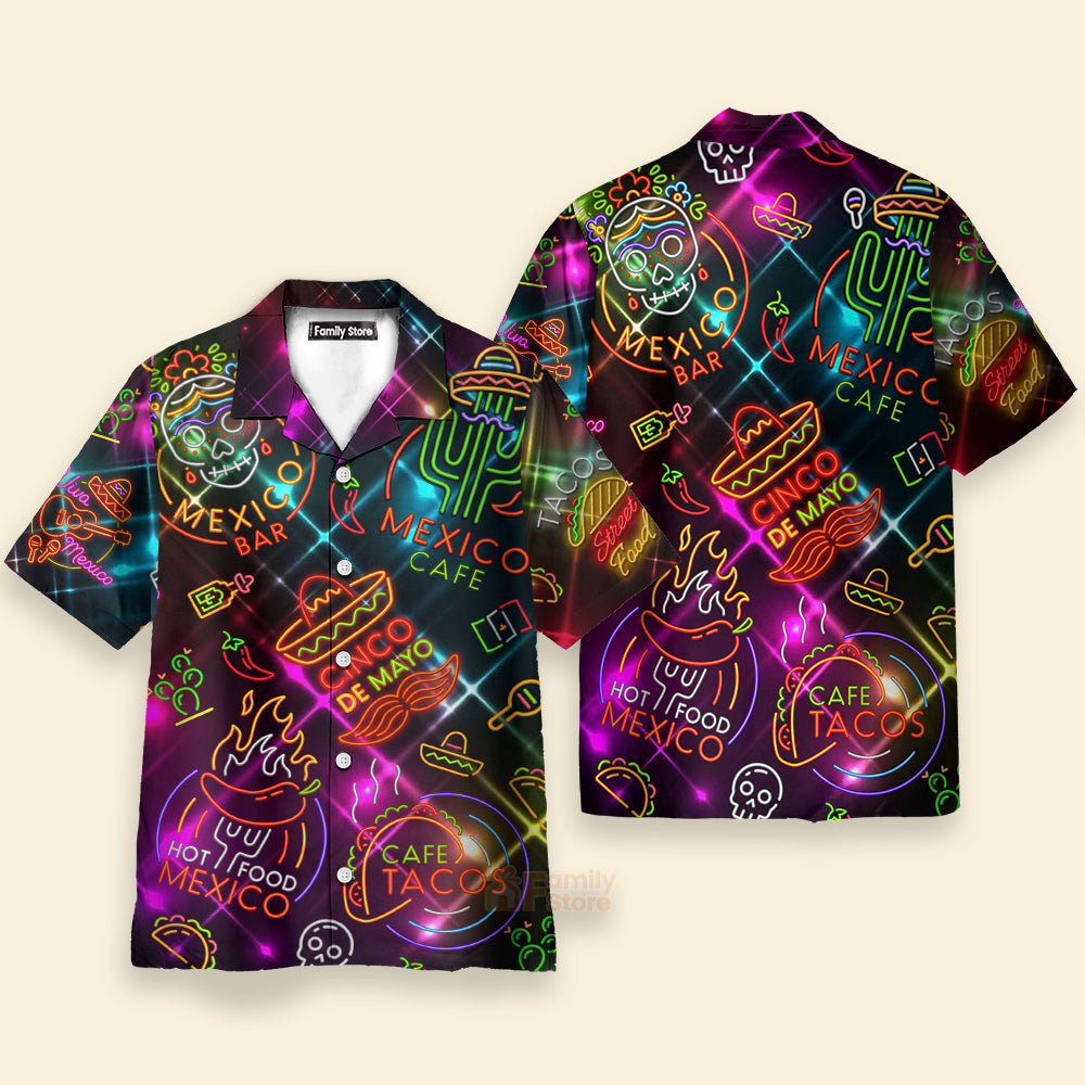 Neon Mexican Party Cinco De Mayo Aloha - Hawaiian Shirt