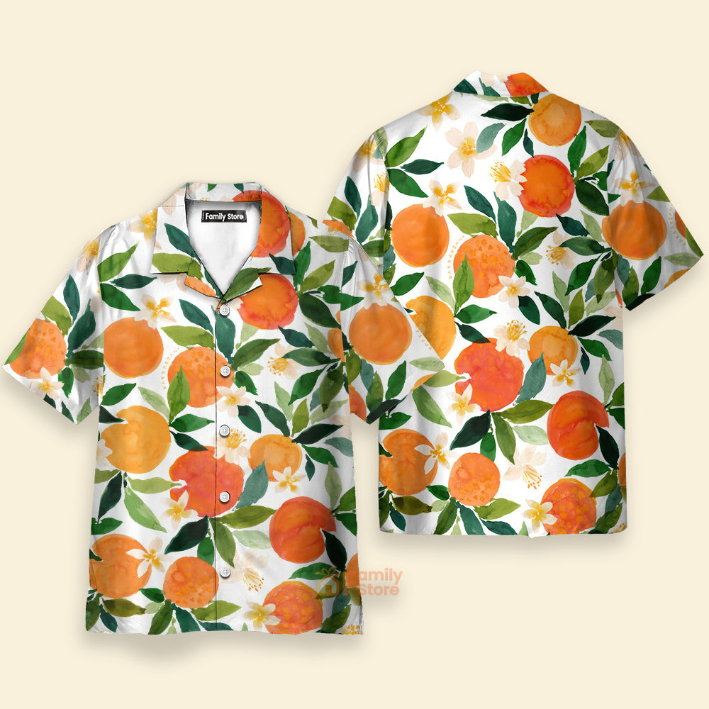 Tropical Fruit Orange Pattern - Hawaiian Shirt