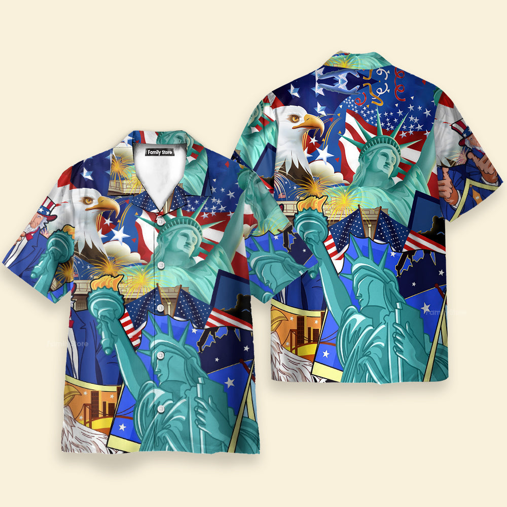 America Eagle Love You Freedom Hawaiian Shirt