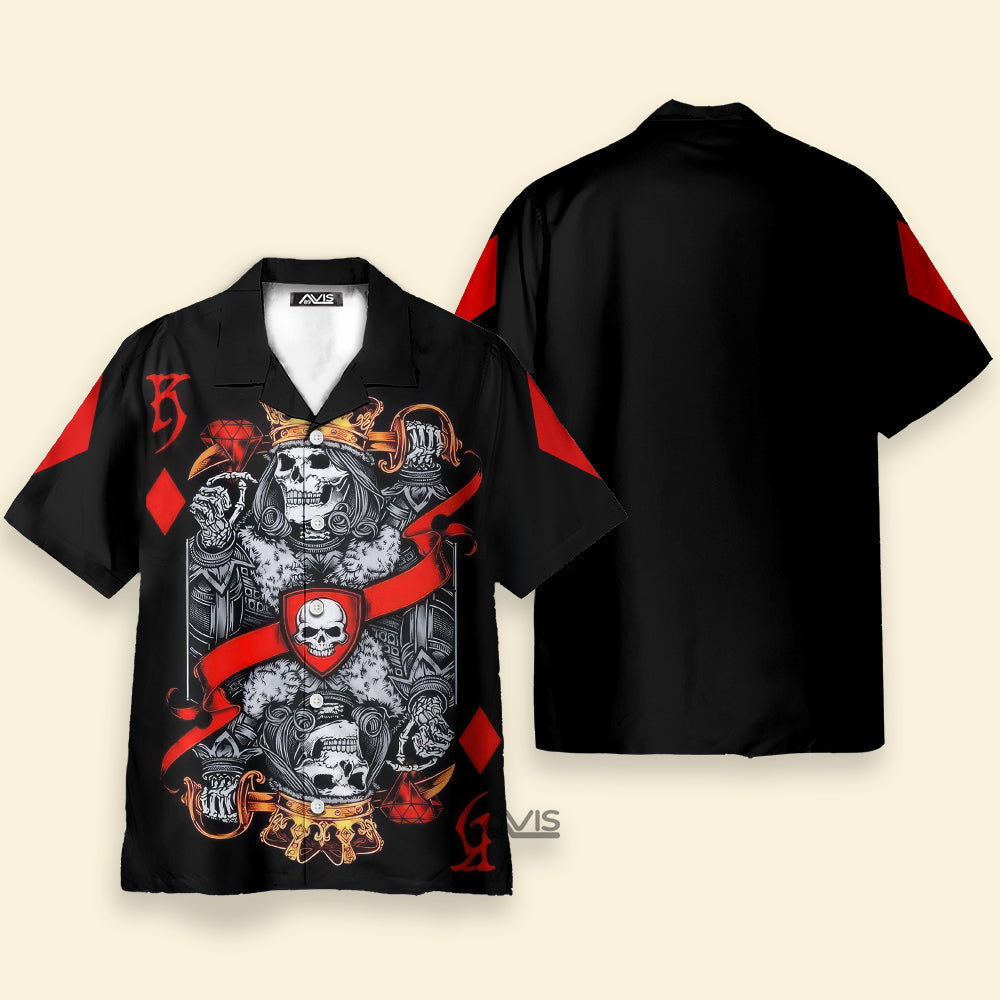 Skull Playing Card King Of Skull - Hawaiian Shirt