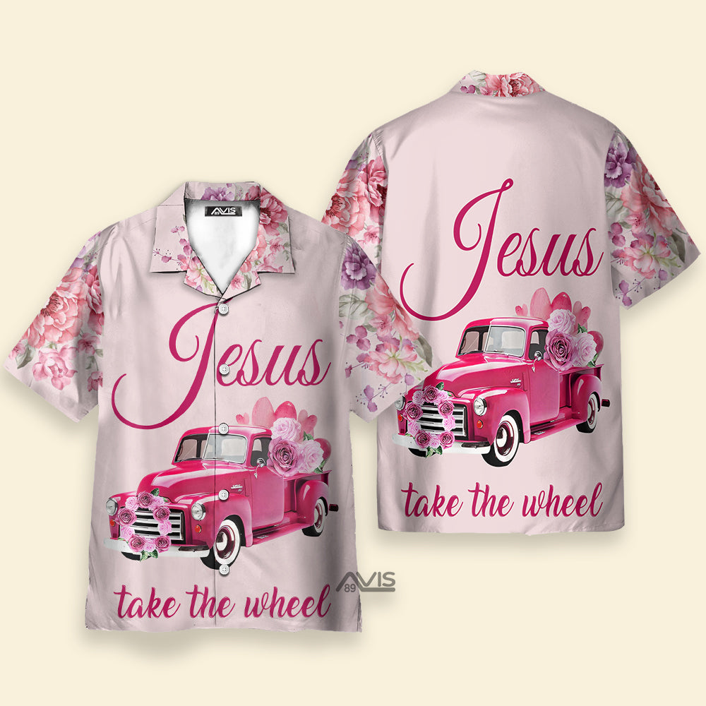 Car Faith-Inspired Take The Wheel Pink Aloha - Hawaiian Shirt