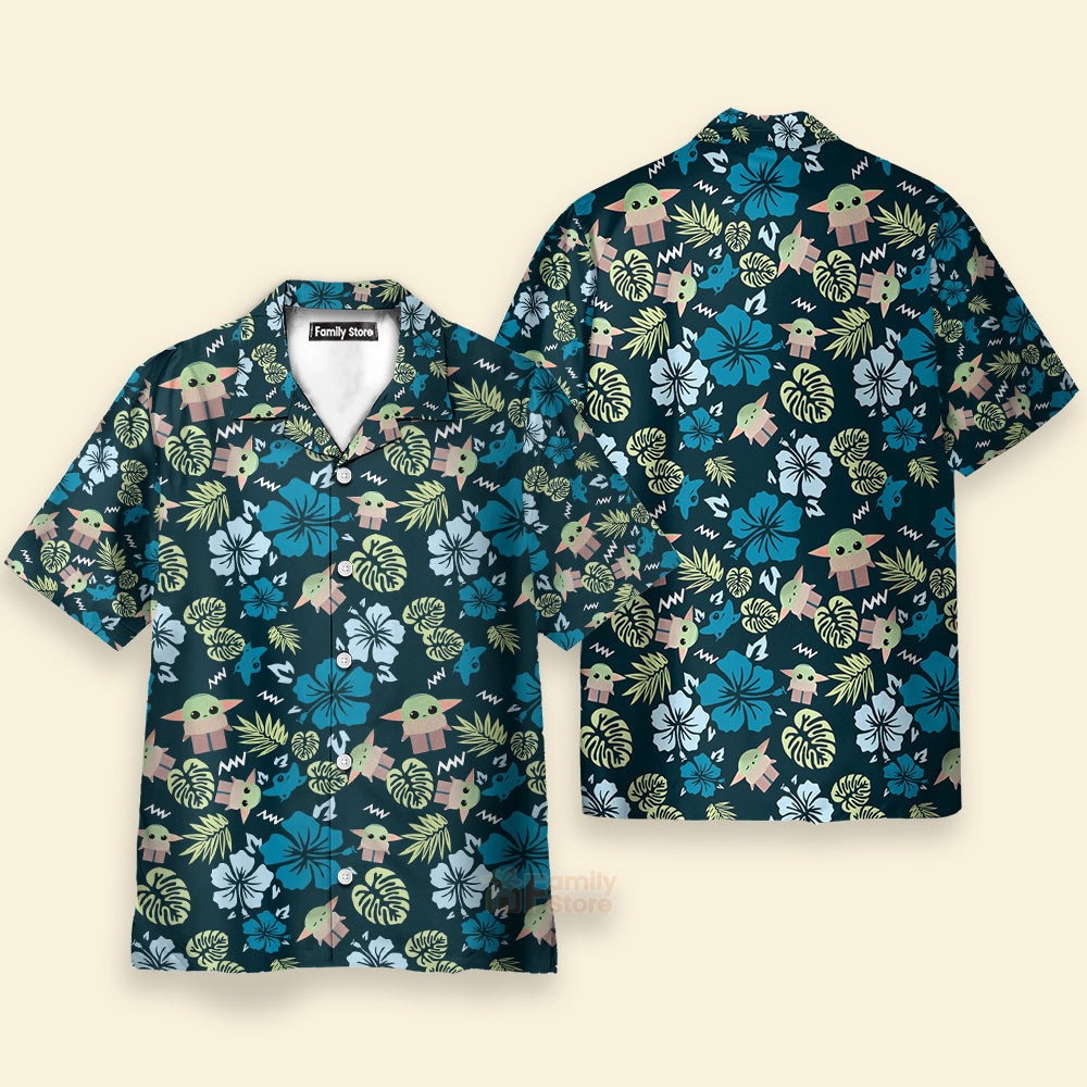 Stwa The Mandalorian Grogu Baby Yoda Leaves Hawaiian Shirt