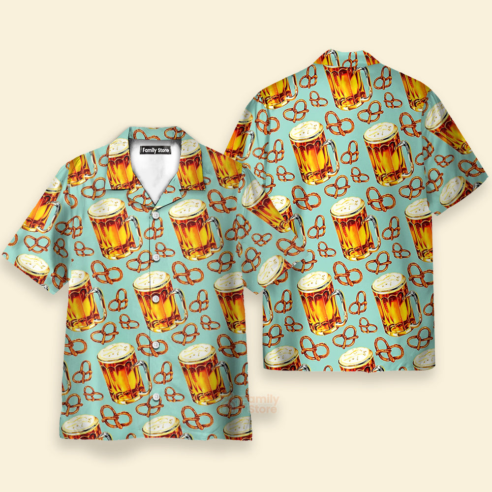 Beer & Pretzel Shirt For Men Hawaiian Shirt