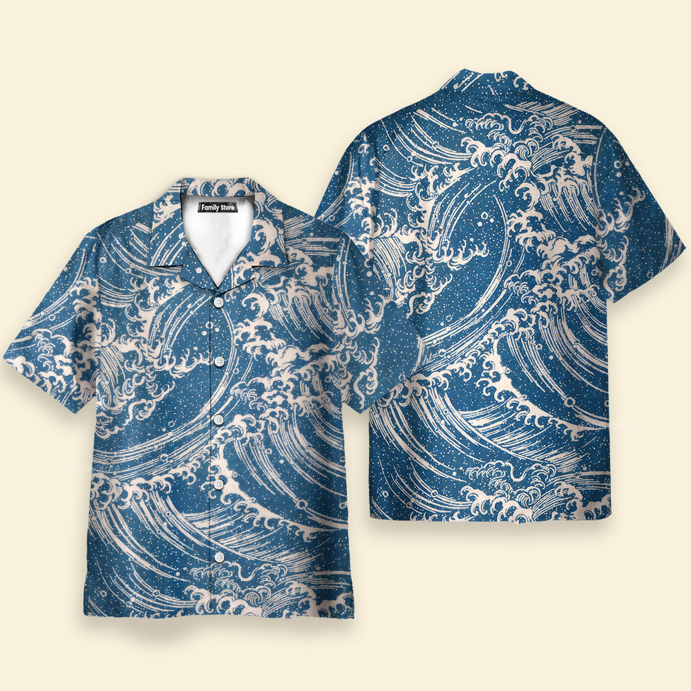 Ocean Great Waves Japanese Style - Hawaiian Shirt