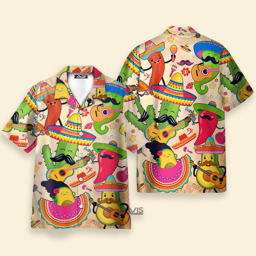 Mexican Cactus Chili Pepper Pattern - Hawaiian Shirt