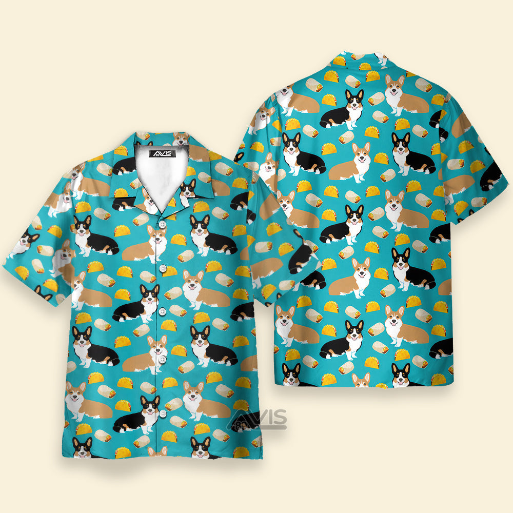 Colorful Corgi & Foods - Hawaiian Shirt