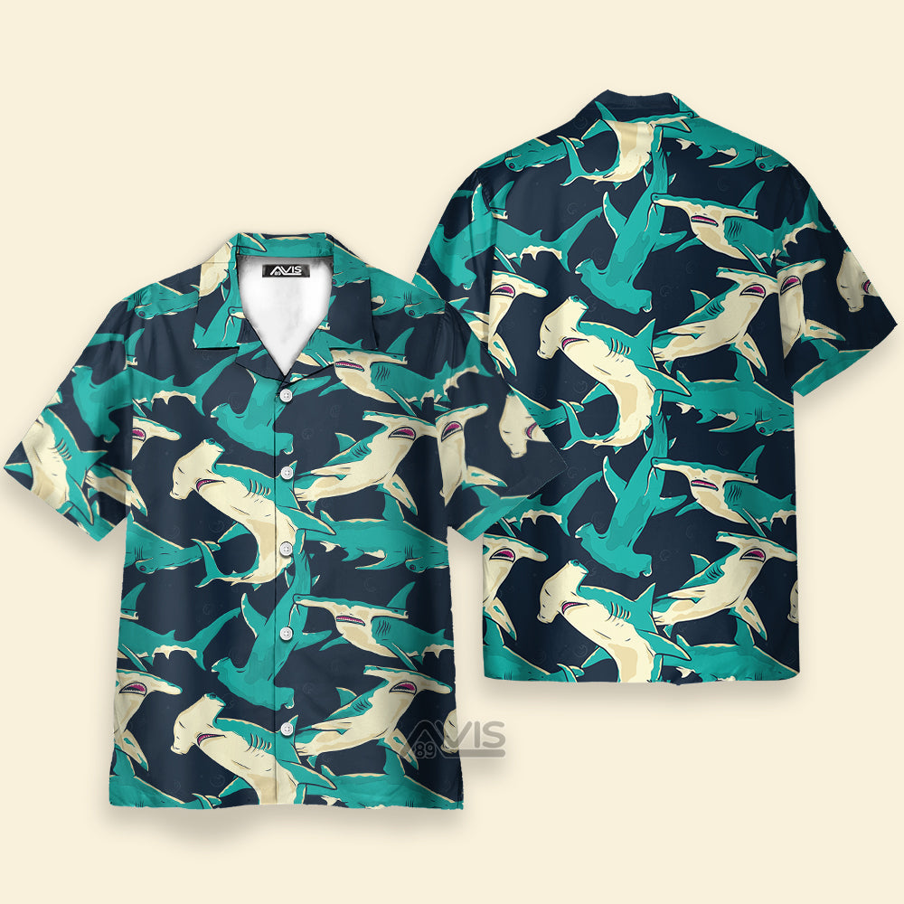 Hammerhead Shark Pattern - For Men And Women - Hawaiian Shirt