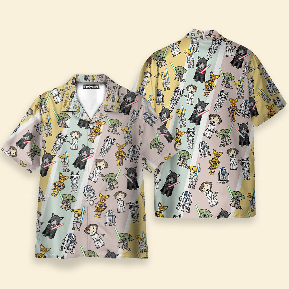 Cute Star Dogs - Hawaiian Shirt For Men, Women, Kids