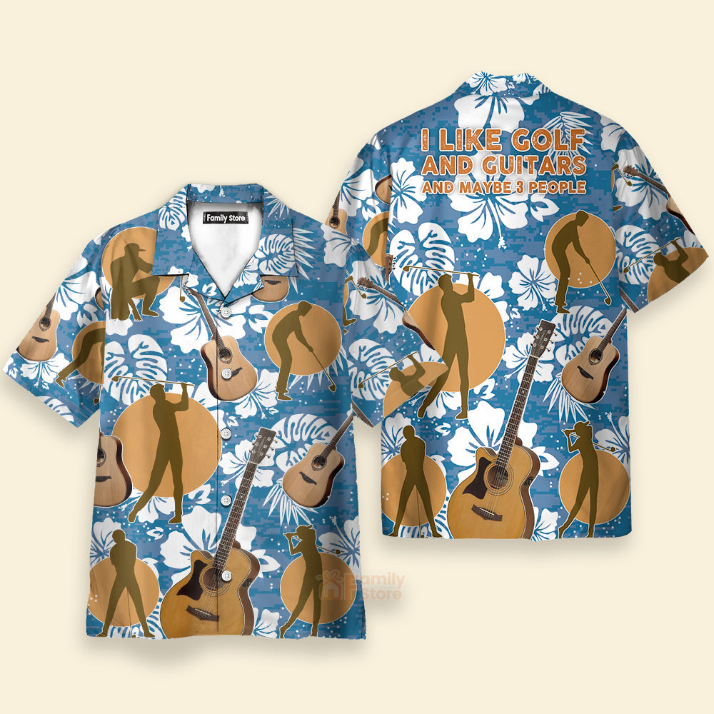 Guitar I Like Golf And Guitars Hawaiian Shirt