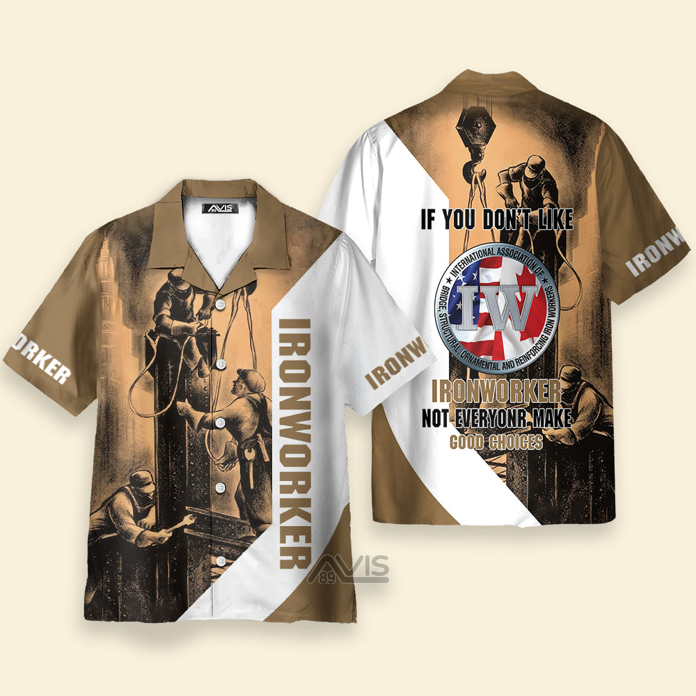 Ironworker Brown White - Hawaiian Shirt