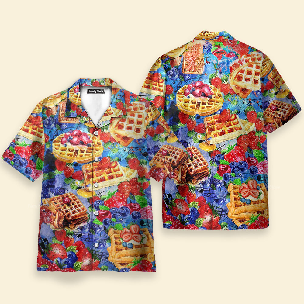 Food Pancake With Strawbery And BlueBery Delicious Hawaiian Shirt