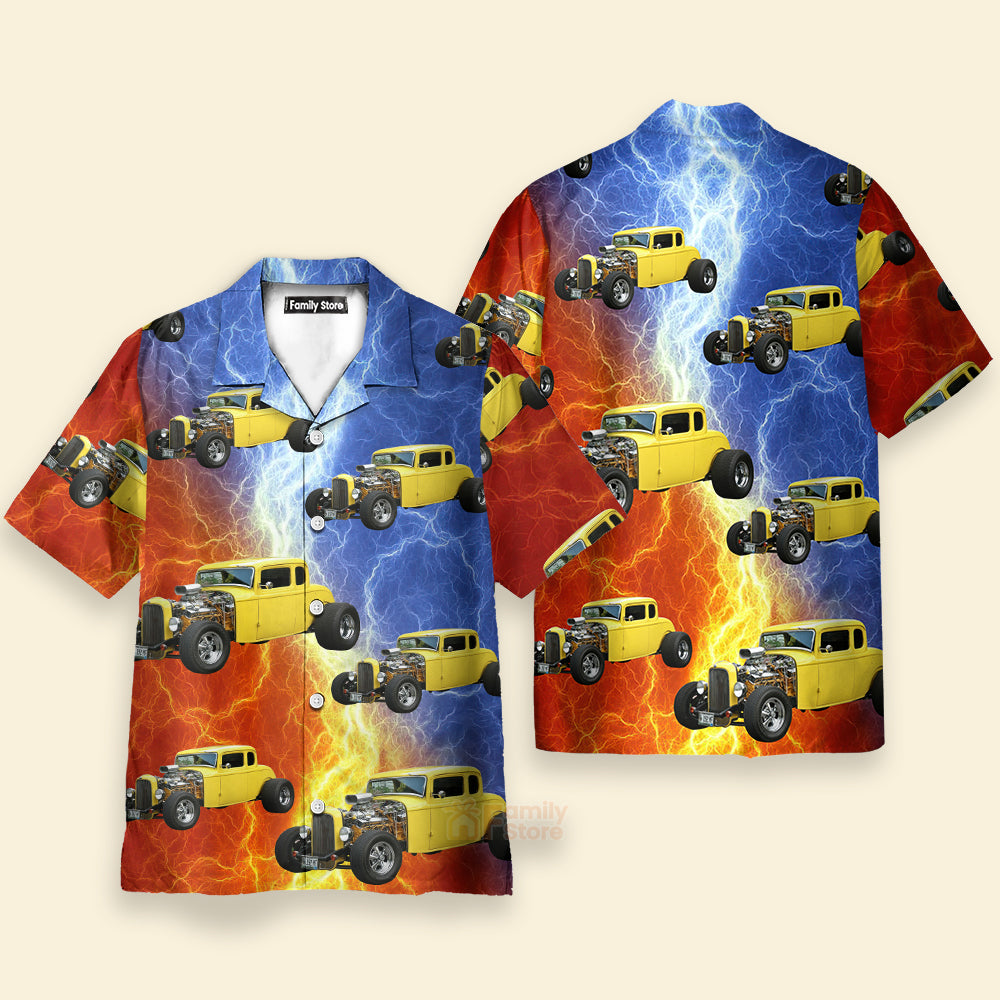 Custom Photo Classic Car Hot Rod Various Style Vintage Car - Hawaiian Shirt