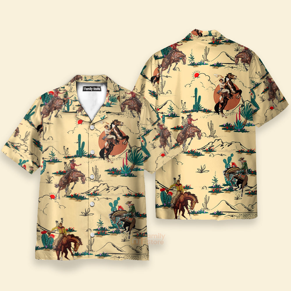 Kentucky Derby Horse Cowboy - Hawaiian Shirt