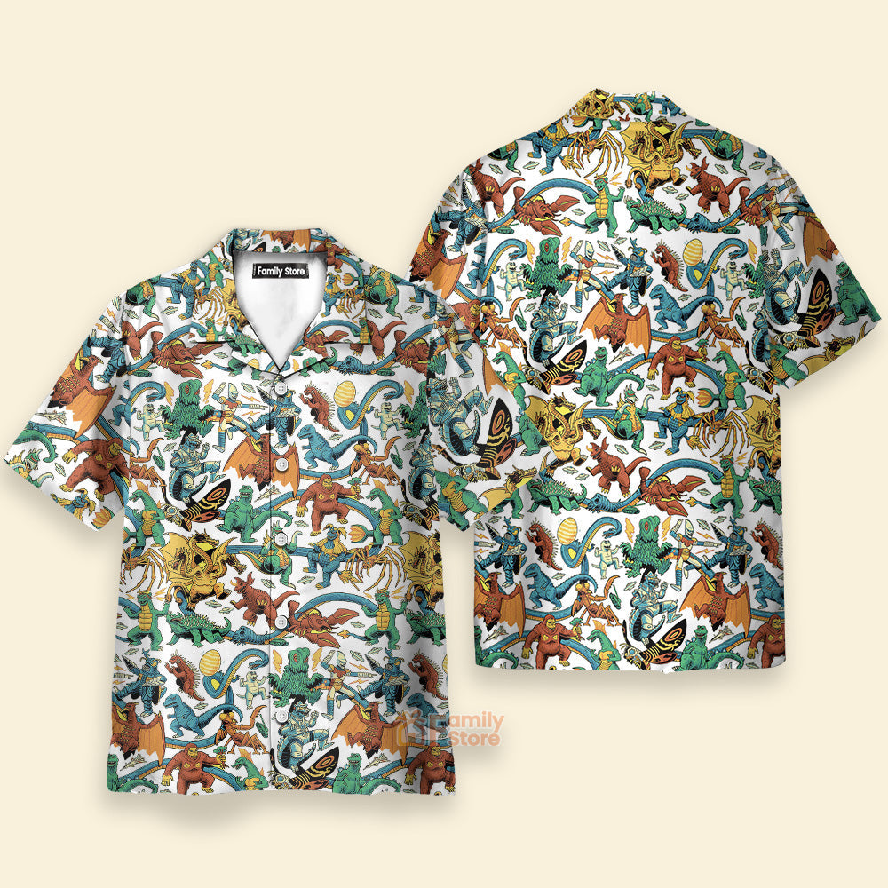 Showa Era Monsters Kaiju Battles - Hawaiian Shirt