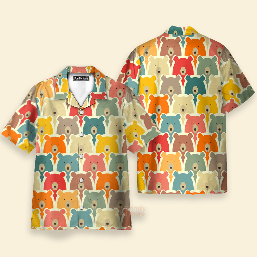 Colorful Little Bear Pattern - Hawaiian Shirt