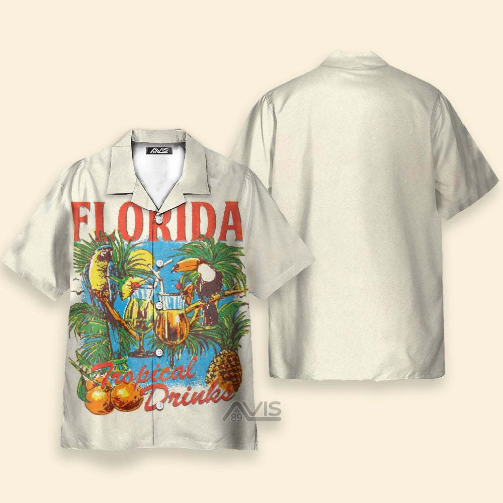 Tropical Drinks Florida Parrot - Hawaiian Shirt
