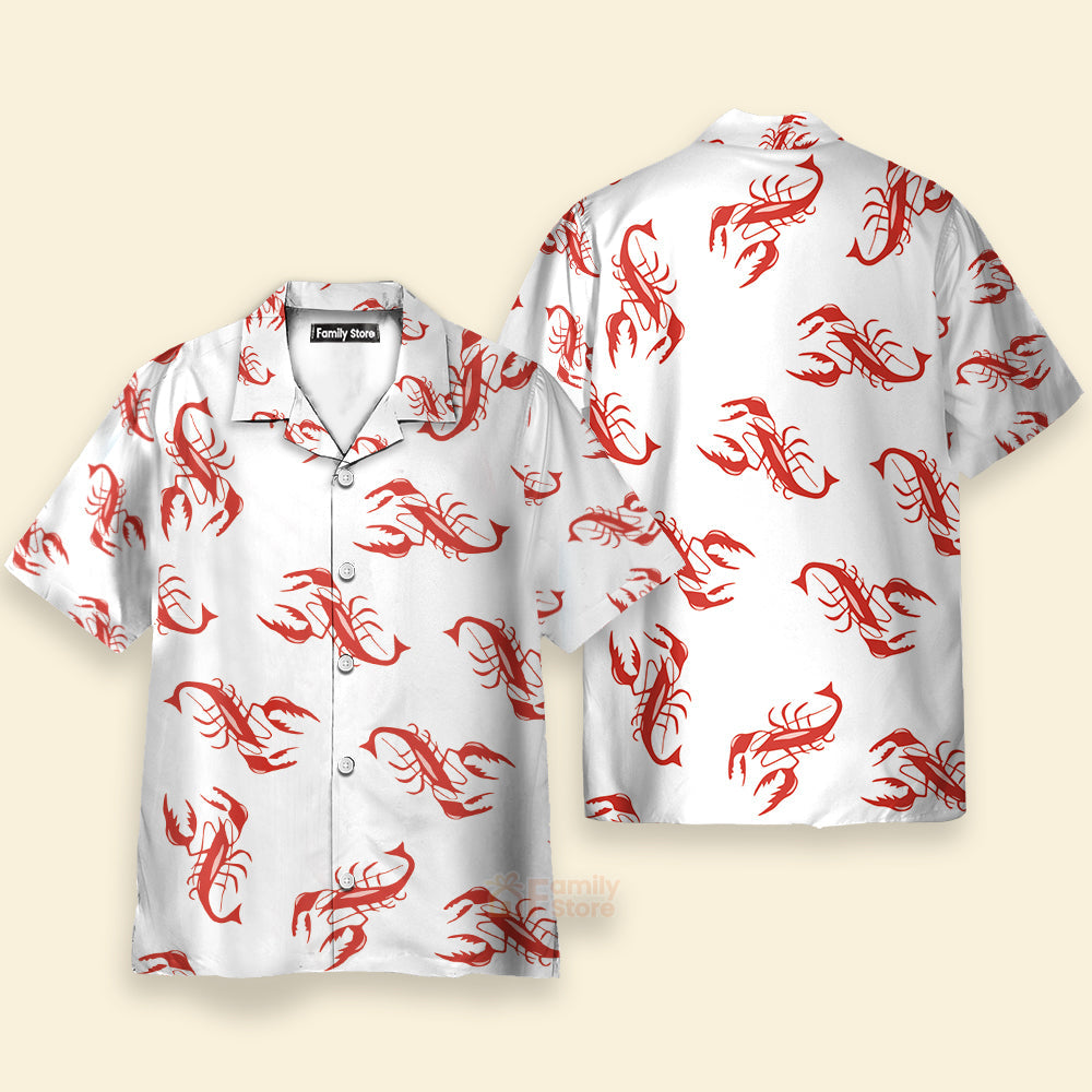 Lobster Print Hawaiian Shirt - Funny Seafood Lover Beach Shirt for Men & Women
