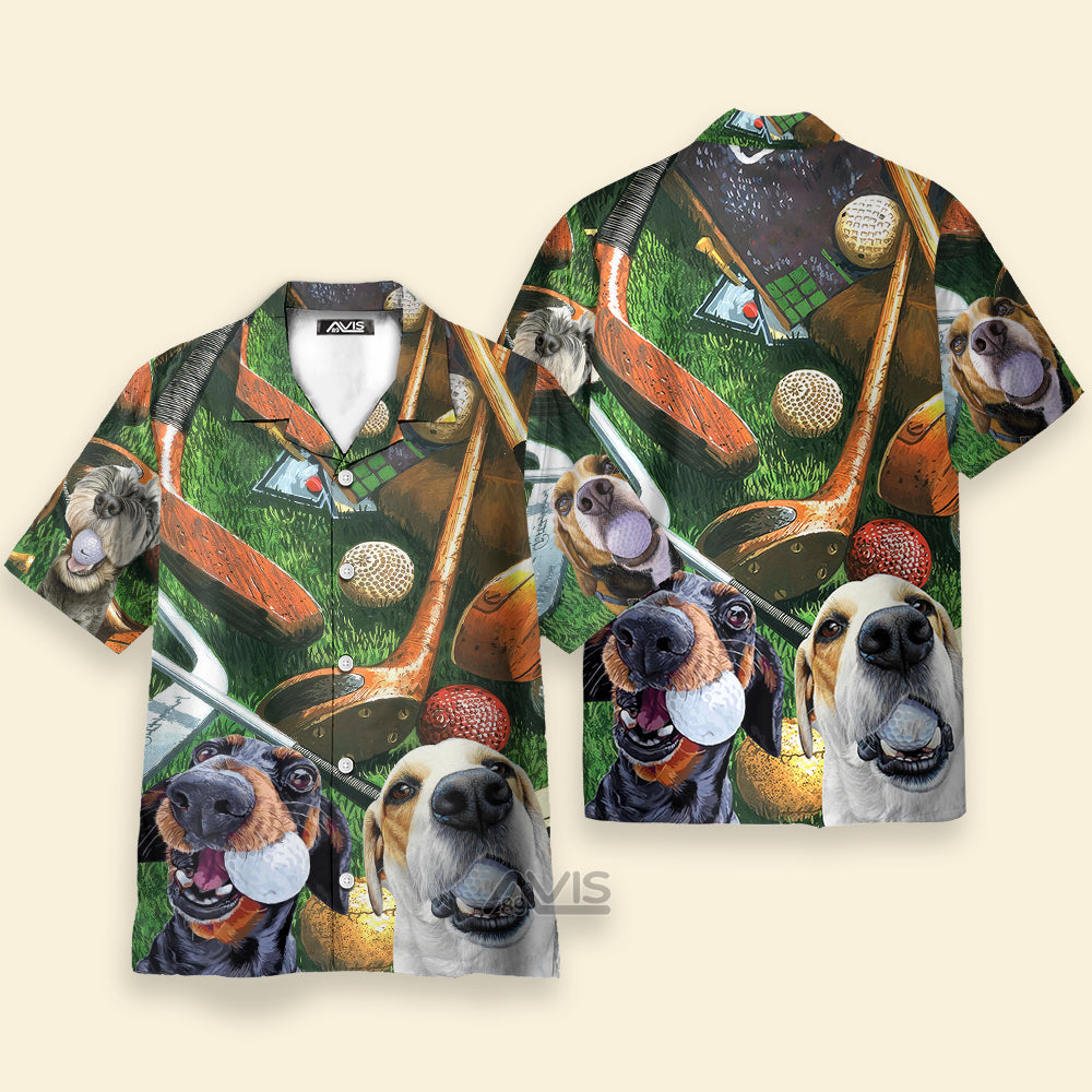 Golf Vintage Style Funny Dog - Gift For Dog Lovers - Hawaiian Shirt