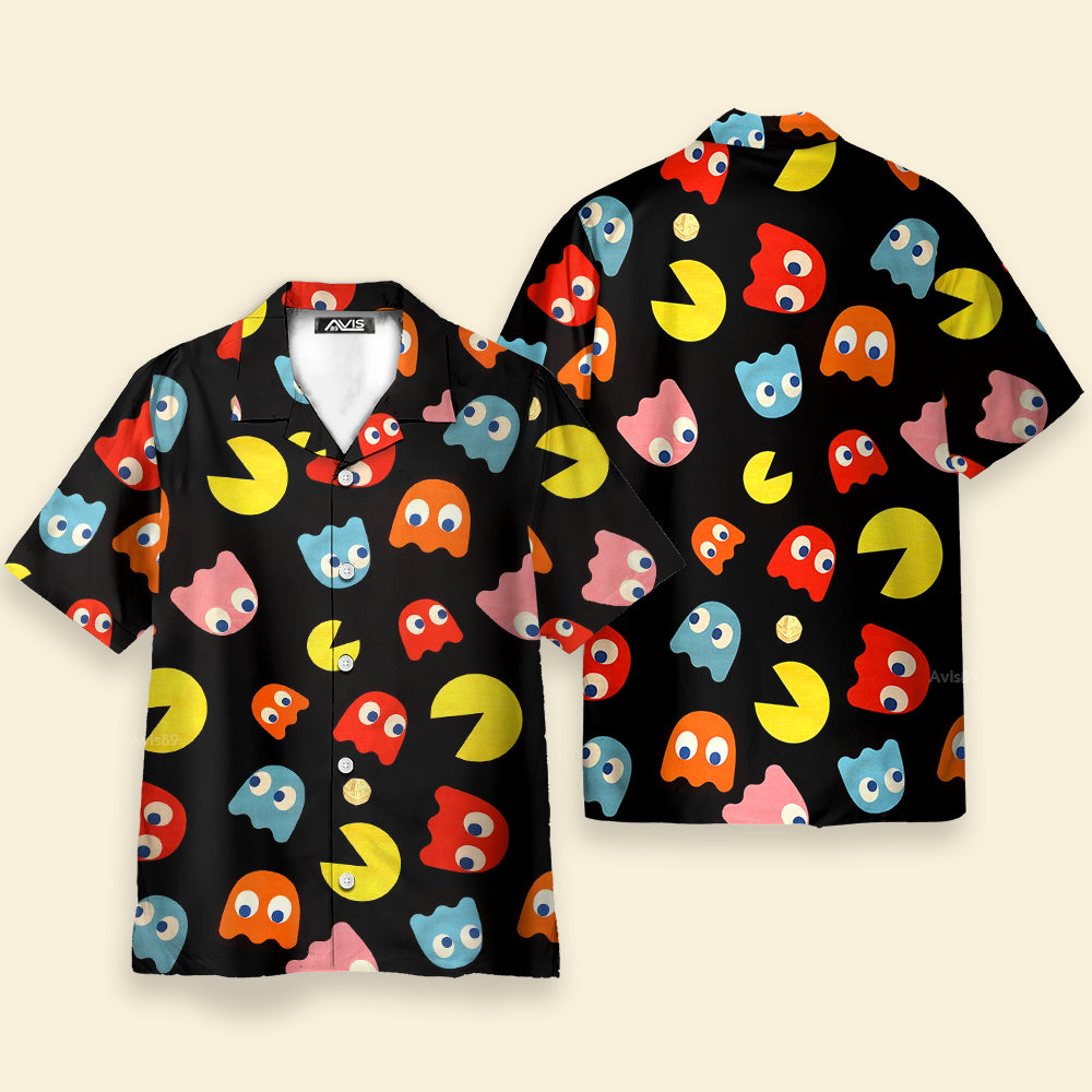 Pac Man Cartoon Pattern - Hawaiian Shirt
