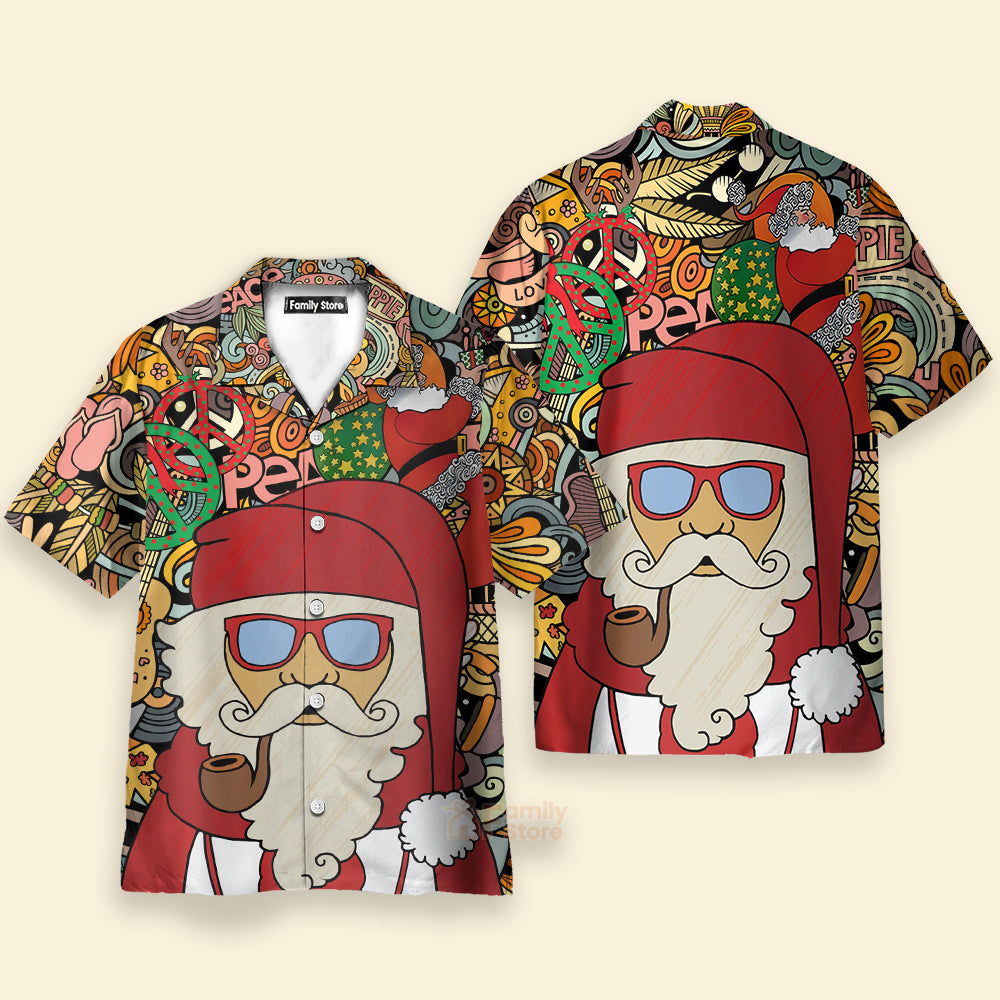 Musical Christmas Hippie Santa - Hawaiian Shirt