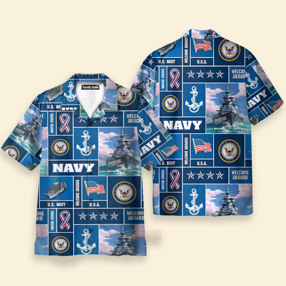 Veteran Soldier US Navy Welcome To Aboard Hawaiian Shirt