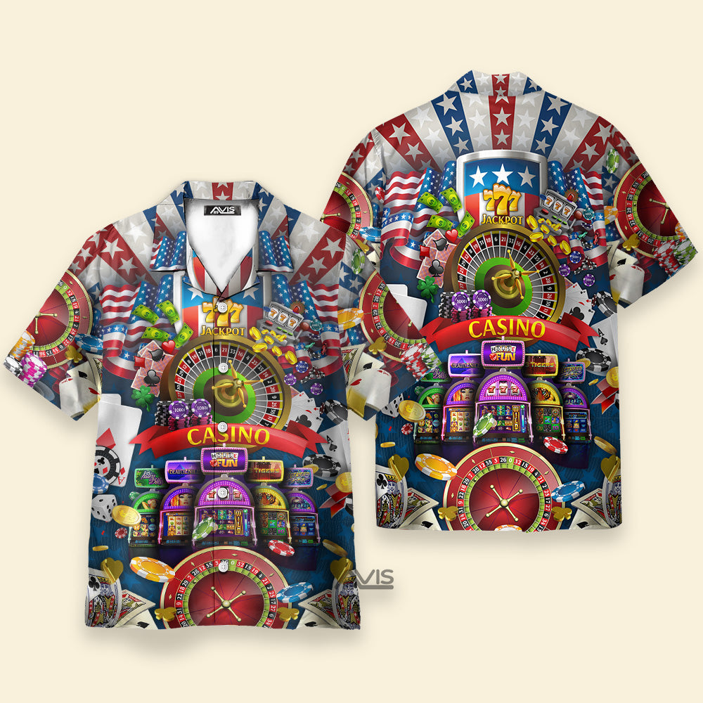Poker US Flag Casino Lover - Hawaiian Shirt