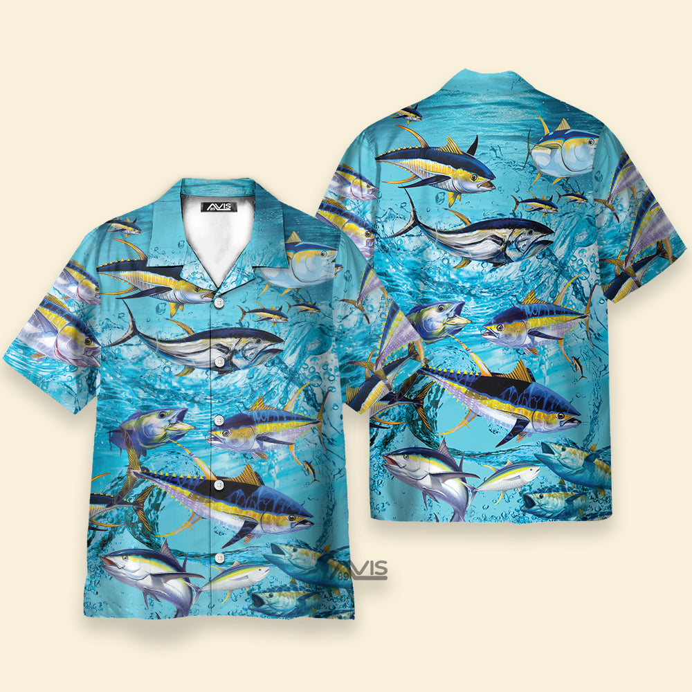 Fishing Tuna Fish In The Blue Sea - Hawaiian Shirt