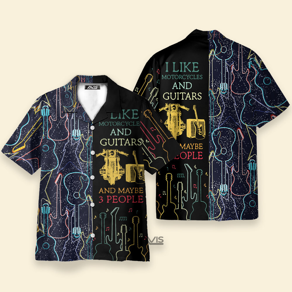 Guitar I Like Motorcycle And Guitar - Hawaiian Shirt
