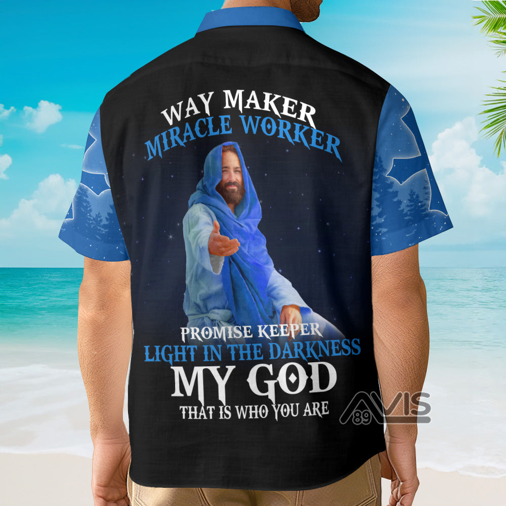 My Faith-Inspired Lion Save Me Blue And Black - Hawaiian Shirt