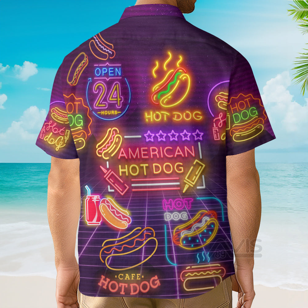 Neon American Hot Dogs - Hawaiian Shirt