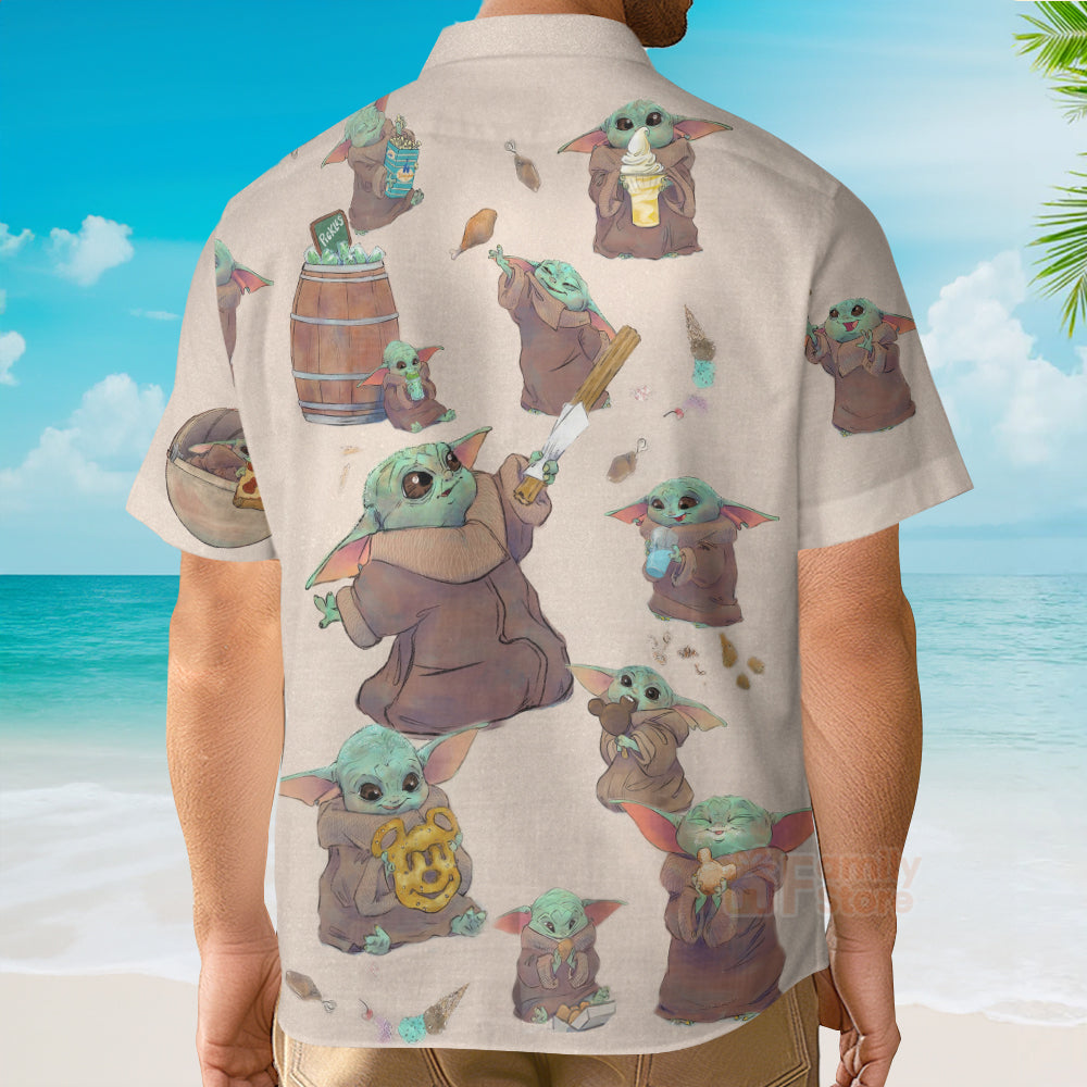 Starwars Baby Yoda Eating Everything - Hawaiian Shirt