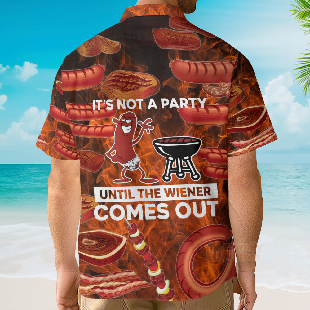 Funny Food Sausage It's Not A Party - Party BBQ Thems Hawaiian Shirt