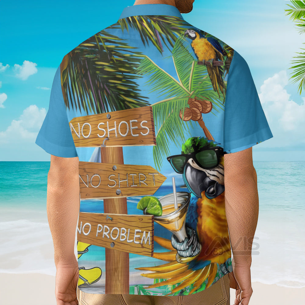 Parrot Cocktail No Shoes No Shirt No Problem - Hawaiian Shirt