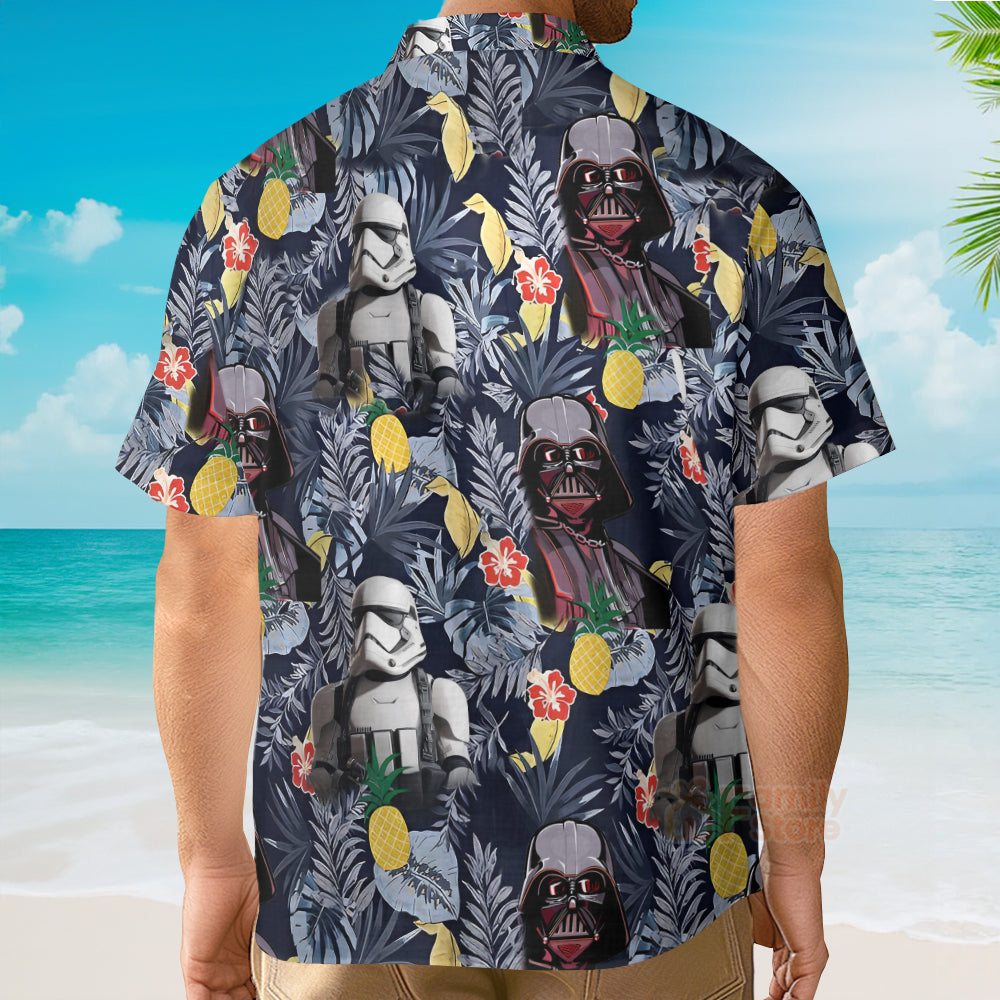 Stwa Darth Vader Storm Trooper Flower Hawaiian Shirt