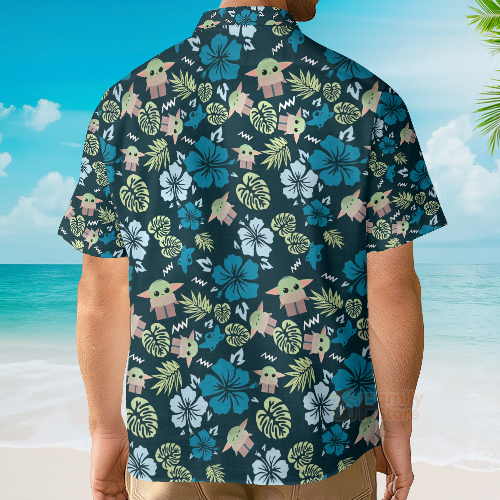 Stwa The Mandalorian Grogu Baby Yoda Leaves Hawaiian Shirt