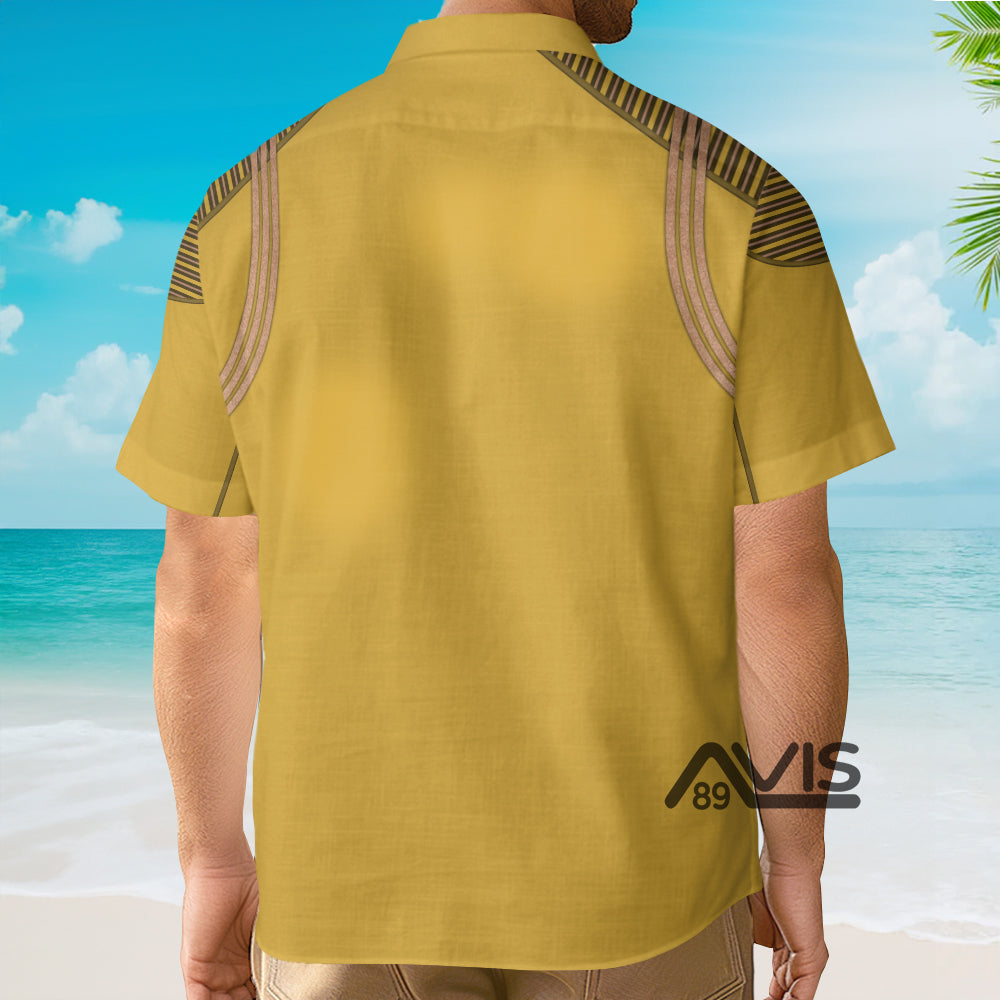 SaTr DIS Enterprise Uniform Command Captain Brown Cool Costume - Hawaiian Shirt