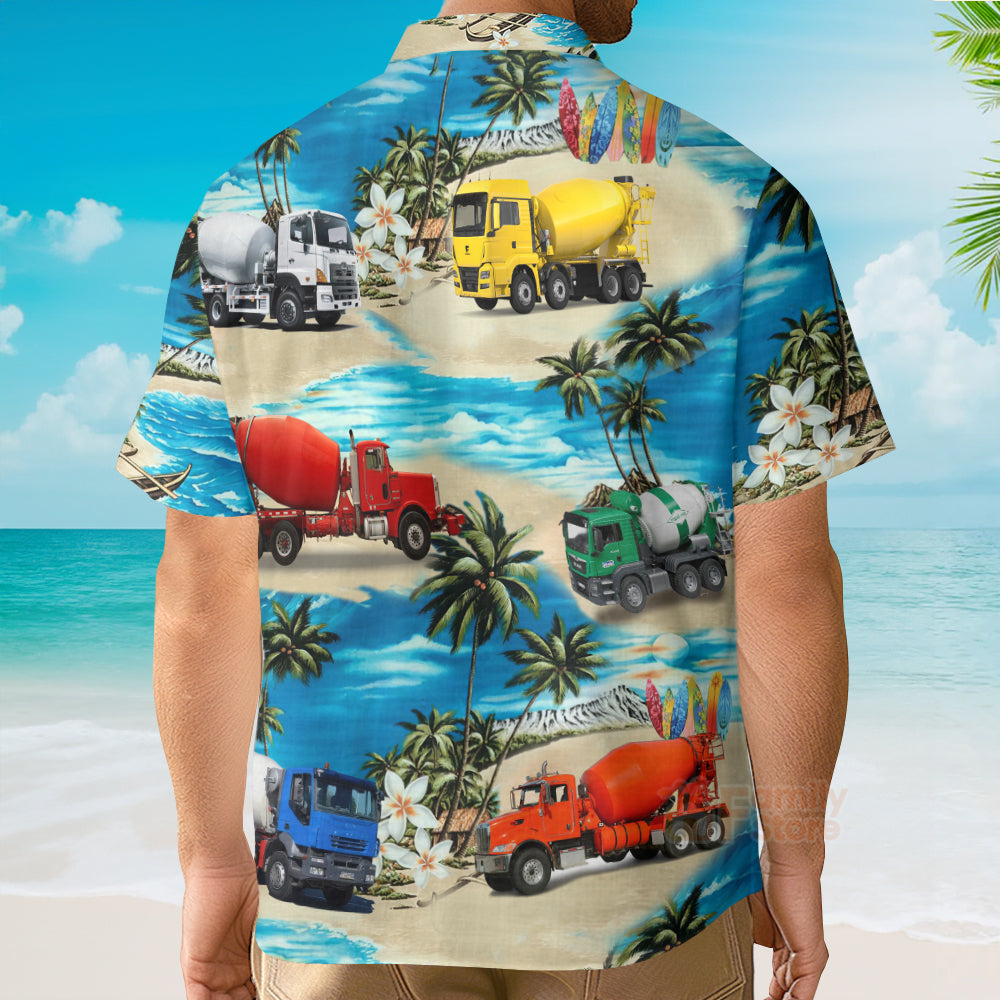 Concrete Mixer Truck Aloha - Hawaiian Shirts