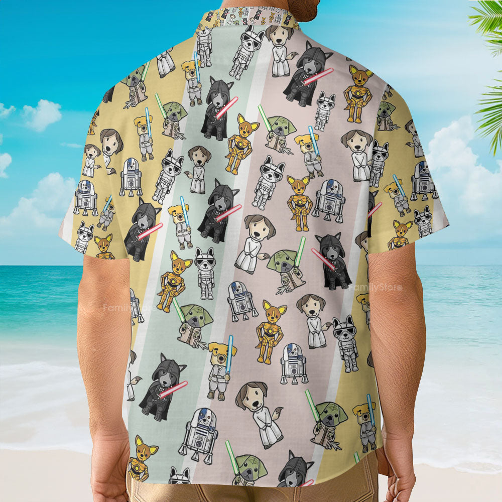 Cute Star Dogs - Hawaiian Shirt For Men, Women, Kids