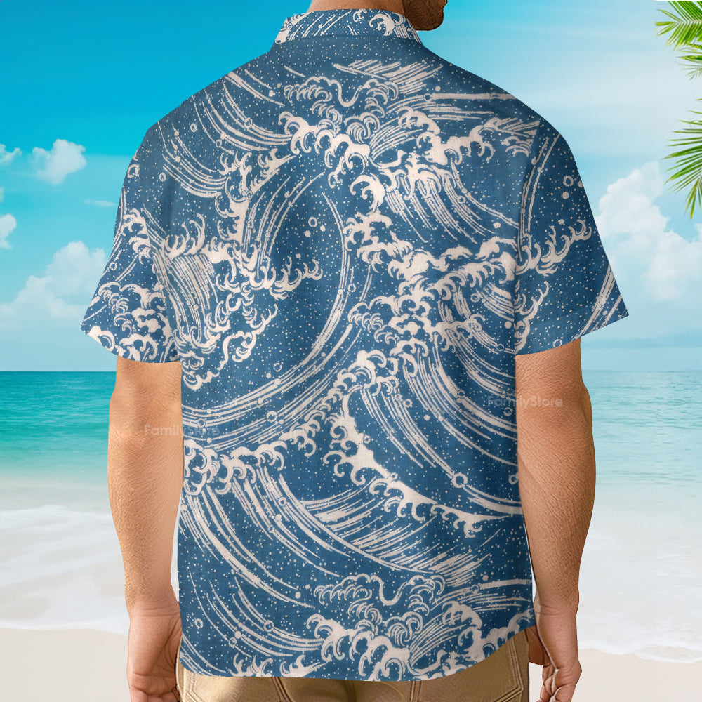 Ocean Great Waves Japanese Style - Hawaiian Shirt