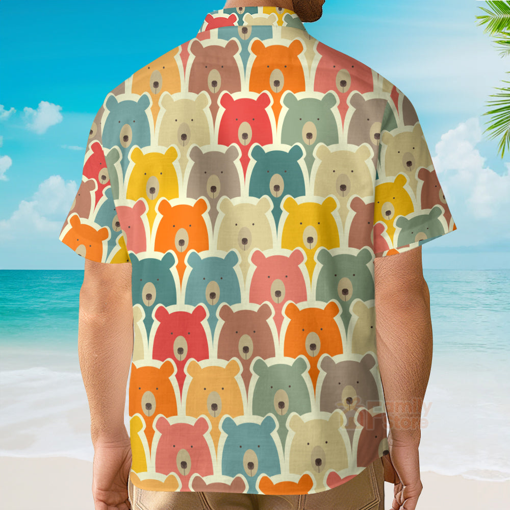 Colorful Little Bear Pattern - Hawaiian Shirt