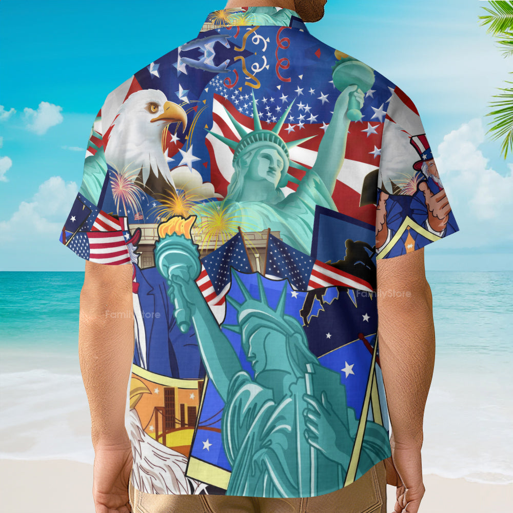 America Eagle Love You Freedom Hawaiian Shirt