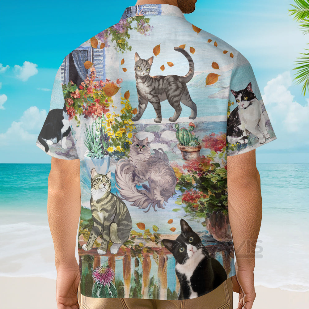 Cat Loves Home And Loves Summer - Gift For Cat Loves - Hawaiian Shirt