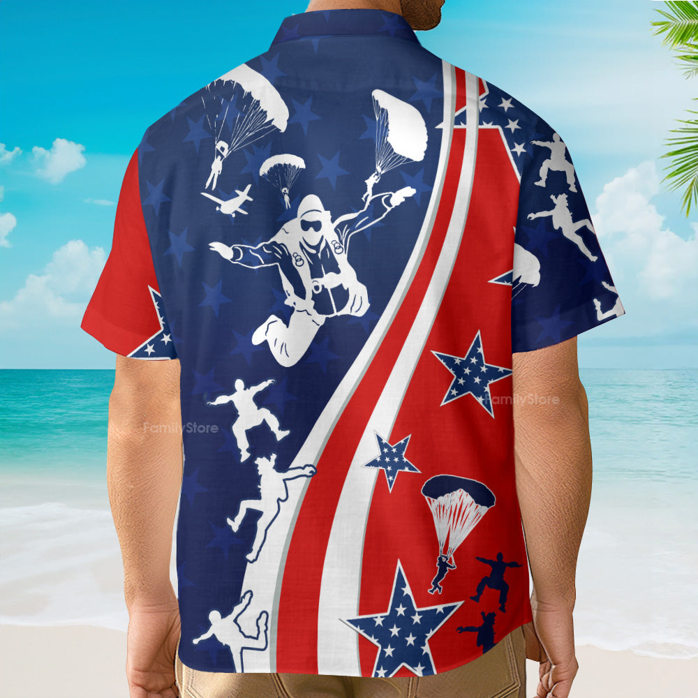 America Parachute Jump Cool Hawaiian Shirt