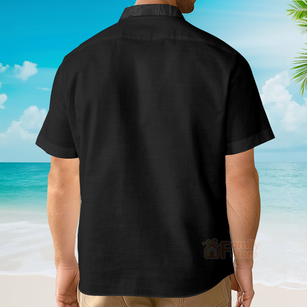 Halloween Vampire Chest Pocket Short Sleeve Hawaiian Shirt