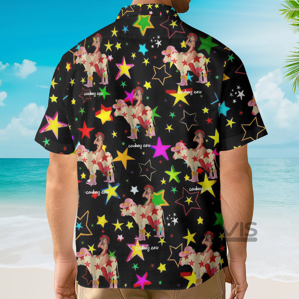 Retro Western Cowgirl Black - Hawaiian Shirt