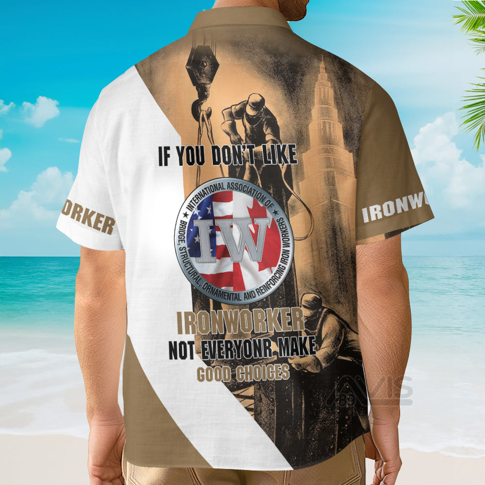 Ironworker Brown White - Hawaiian Shirt