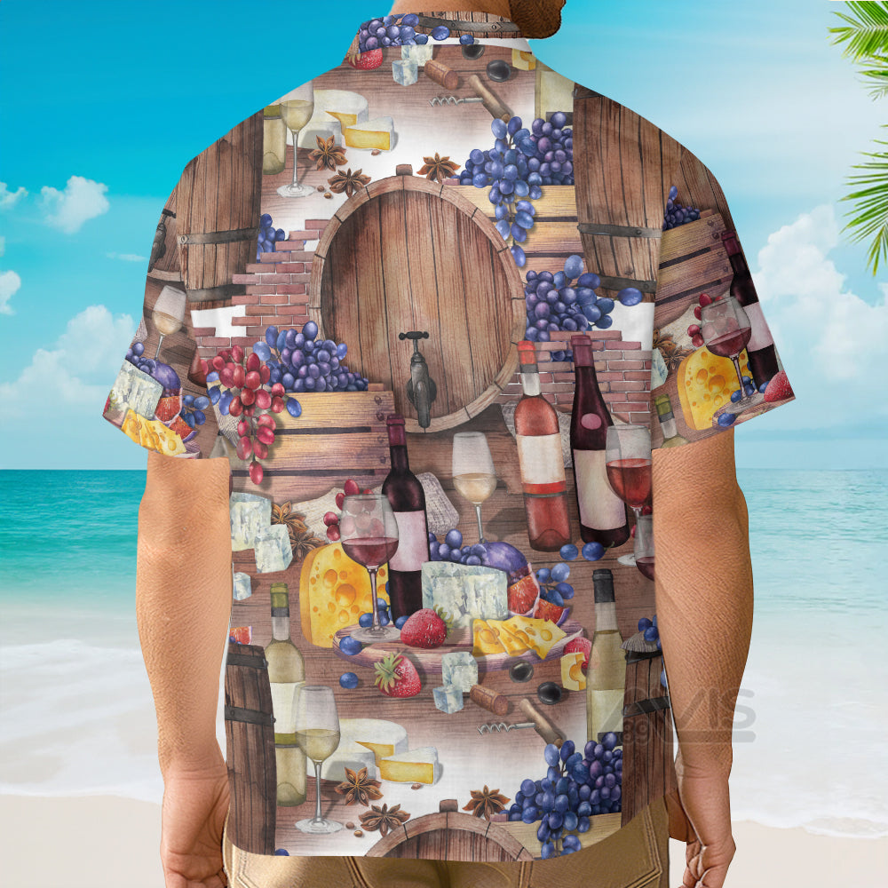 Wine Grape Wine Art - Gift For Men And Women - Hawaiian Shirt