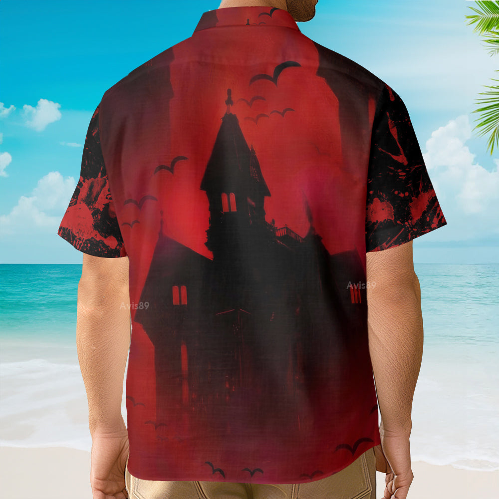 Scary Vampire Castle Halloween - For Men And Women - Hawaiian Shirt