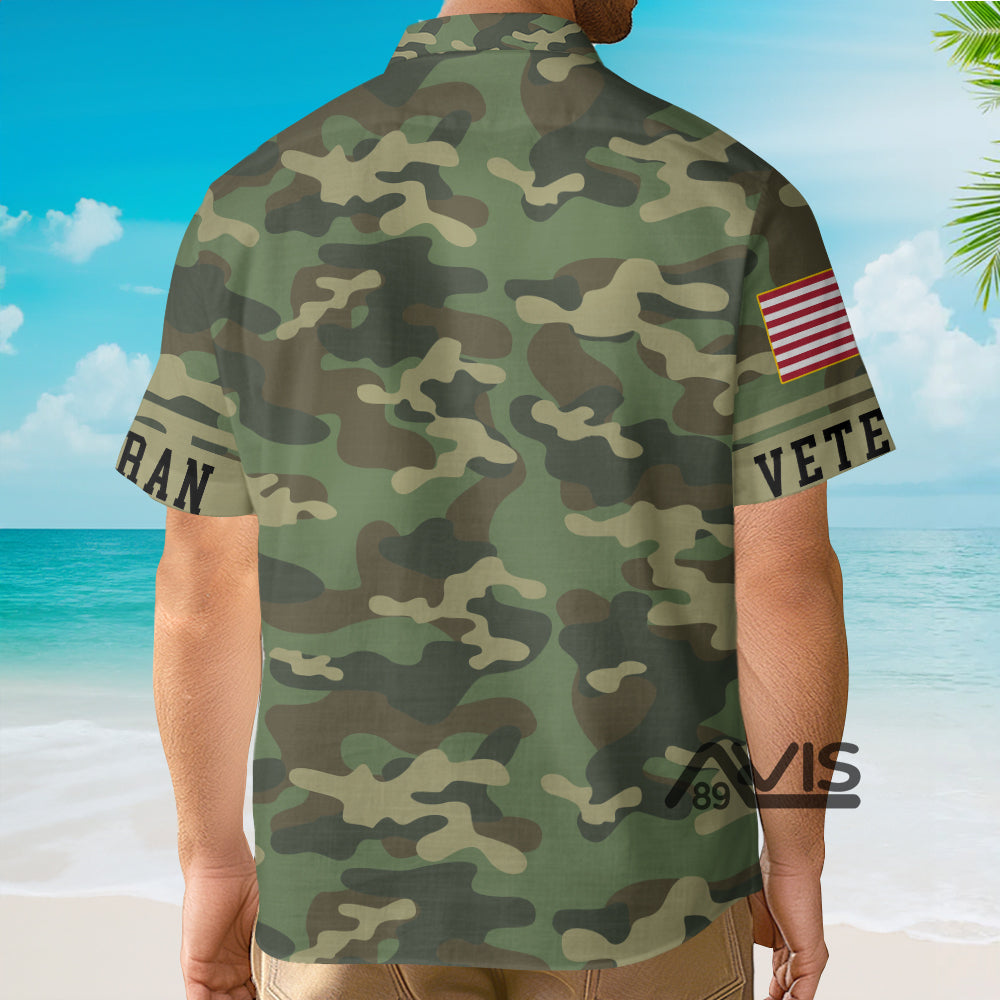US Army Green Camouflage Veteran - Hawaiian Shirt